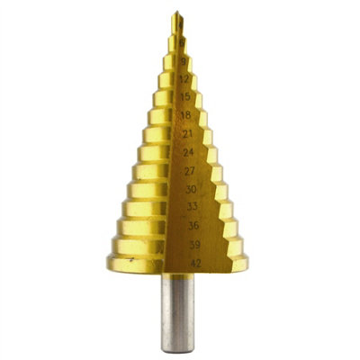 4 42mm Step Cone Drill 14 Steps Hole Cutter HSS 4341 Titanium Finish Reamer