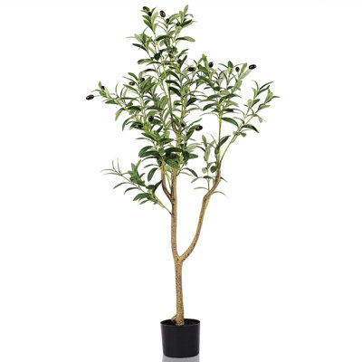 4.5FT Artificial Olive Tree Faux Tree with Lifelike Olive Leaves for