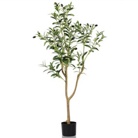 4.5FT Artificial Olive Tree Faux Tree with Lifelike Olive Leaves for Home Decor