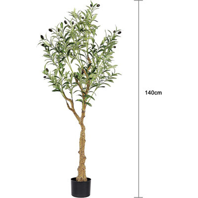 4.5FT Artificial Olive Tree Faux Tree with Lifelike Olive Leaves for Home Decor - 8