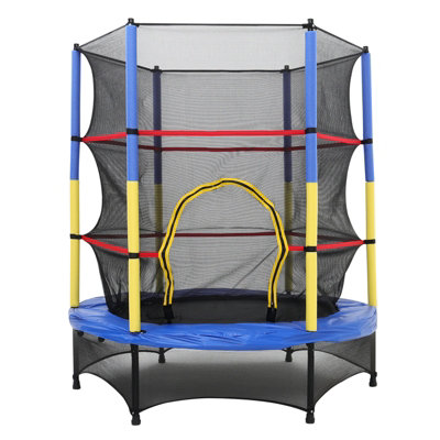 4.5FT Kids Mini Trampoline with Safety Enclosure