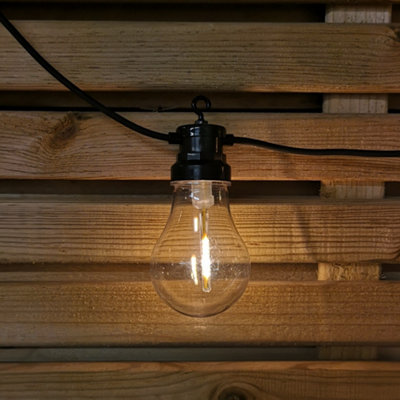 4.5m Set of 10 Connectable Festoon Bulb Lights in Warm White with Timer ...