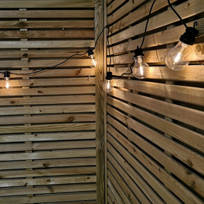 4.5m Set of 10 Connectable Festoon Bulb Lights in Warm White with Timer ...
