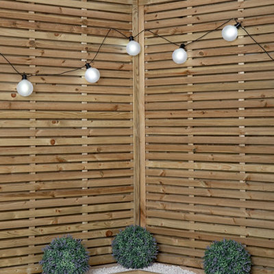 4.5m Set of 10 Frosted Ball Style Cap String Lights with Filament in White