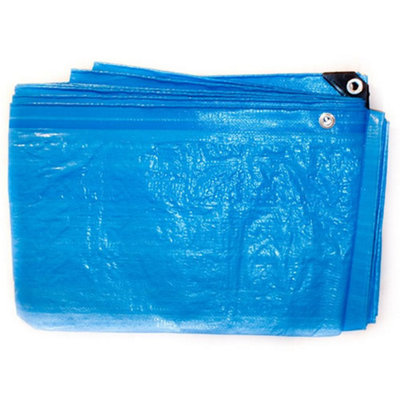 4.5M x 6.0M Blue Standard Waterproof Tarpaulin With Eyelets