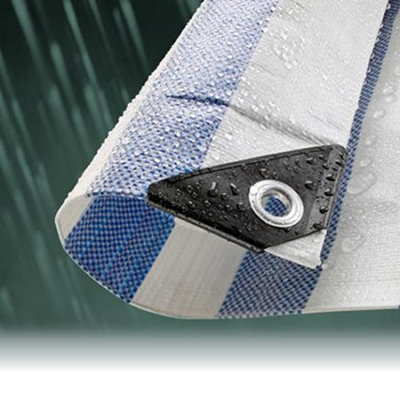 5 X 4.5M X 6.0M ECONOMY GREEN WATERPROOF TARPAULIN SHEET TARP COVER With Eyelets~5059442102938 01c Mp - View #10