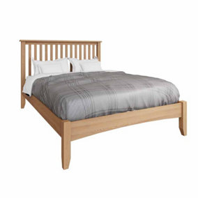 4'6'' Double Bed - Pine/MDF - L150 x W204 x H110 cm - Light Oak