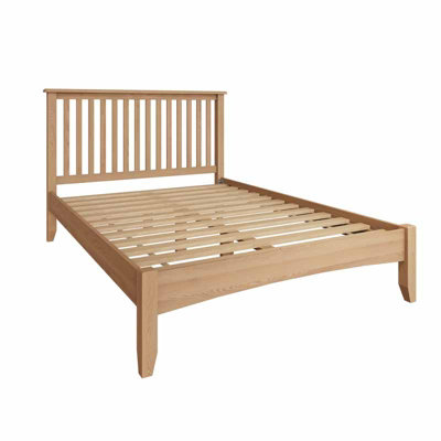 4'6'' Double Bed - Pine/MDF - L150 x W204 x H110 cm - Light Oak