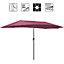 4.6M Garden Outdoor Double Sided Parasol Umbrella Patio Sun Shade Crank No Base, Wine Red