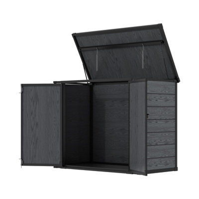 4.7x2.5ft Garden Tool Bicycle Storage Shed PP Storage Shed in Grey