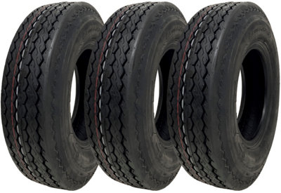 Set Of 2 - 4.80/4.00-8 Trailer Wheels & Tyres, 6ply, 4 Stud, 345kg Load Each, Road Legal & High Speed-566569