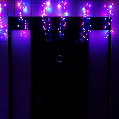 4.8m Multi Function LED Cluster Curtain Lights Christmas Decorations with Timer in Rainbow Price Comparisons | Compare The Build