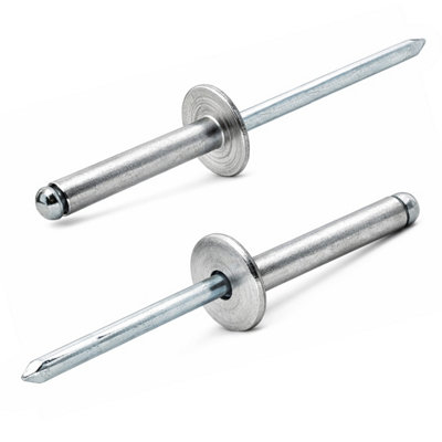 4.8mm x 21mm (16mm) - Pack of 100 - AN 381 - Large Flange Blind Pop ...