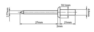 4.8mm x 21mm - Pack of 50 - ISO 15973 - Aluminum-Steel Sealed Blind Pop ...