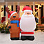 4.9ft LED Christmas Inflatable Decoration Blow up Santa Claus and Reindeer Outdoor Xmas Decor