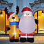 4.9ft LED Christmas Inflatable Decoration Blow up Santa Claus and Reindeer Outdoor Xmas Decor