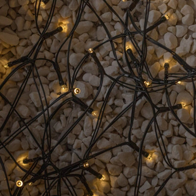 4.9m Solar Powered Outdoor Garden String Lights with 50 Warm White LEDs