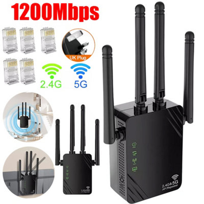 4 Antennas Range Extender WiFi Extender Booster Internet Booster ...
