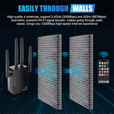 4 Antennas Range Extender WiFi Extender Booster Internet Booster ...