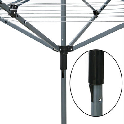 4 Arm 50M Powder Coated Rotary Airer Washing Line With Garden Outdoor  Laundry Drying Folding Clothes Line