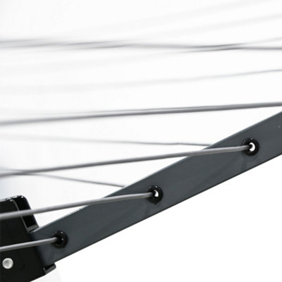 4-Arm Rotary Clothes Airer - Black | Free Delivery