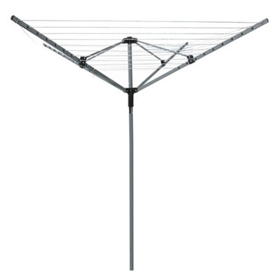 4 Arm 60M Powder Coated Rotary Airer Washing Line Garden Outdoor