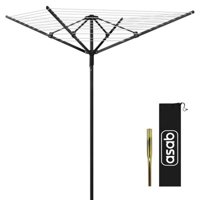 4 Arm Rotary Washing Line 45M Clothes Airer And Cover DIY at B&Q