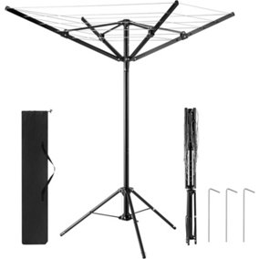 4 Arm Rotary Washing Line Freestanding Portable Airer Foldable Laundry Dryer 16m
