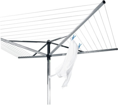 4 Arm Silver Effect Rotary Dryer Airer 50M Outdoor Garden