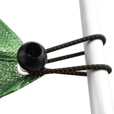50-Pack Black Ball Bungee Cords - 6 Inch Elastic Tie Downs For Canopy, Tarp & Camping Gear