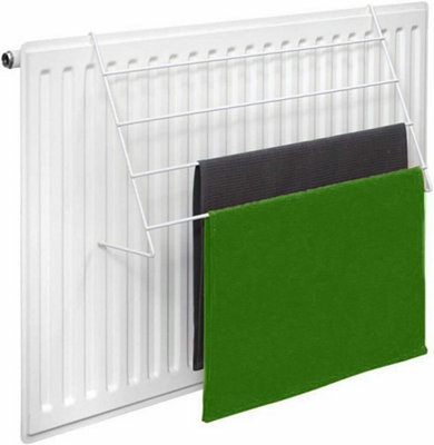 Compact White 2-Bar Radiator Airer – Space-Saving Indoor Clothes Dryer Rack By SUAS INTERNATIONAL