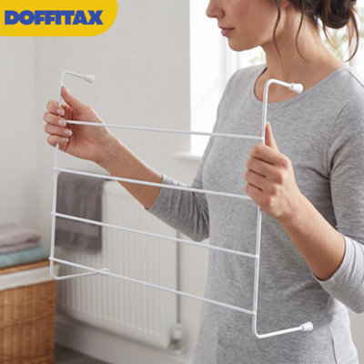 4 Bar Radiator Airer White Over Radiator Clothes Drying Rack Indoor ...