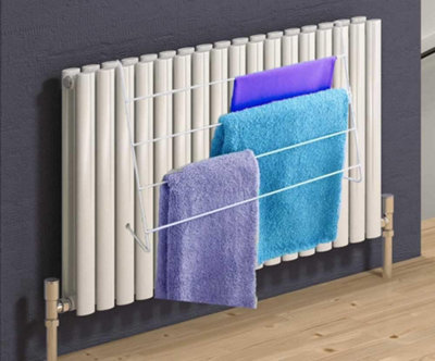 4 Bar Radiator Clothes Airer White Compact Indoor Drying Rack for ...