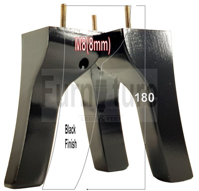 4 Black Solid Wood Furniture Legs Settee Feet 180mm High Sofa Chair Bed M8 SOF3208 Price Comparisons | Compare The Build