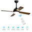 4 Blade Brown Adjustable Lighting Ceiling Fan with Remote Control 42 Inch