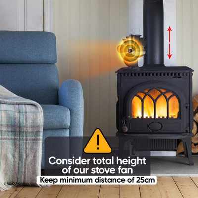4 Blade Stove Fan Heat for Wood Log Burner - 5