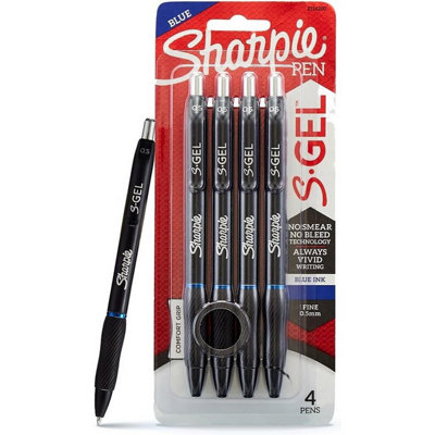 4 Blue Sharpie 0.5mm S Gel Pens Pack for Clean Smudge Resistant Writing