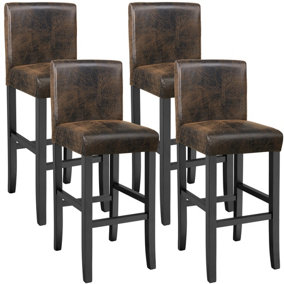 4 Breakfast bar stools made of artificial leather - antique brown