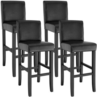 4 Breakfast bar stools made of artificial leather - black