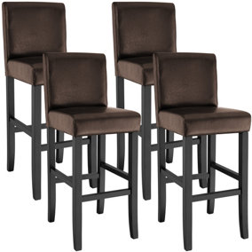 4 Breakfast bar stools made of artificial leather - brown