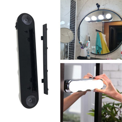 4 Bright Bulbs LED Vanity Light Battery Wireless Vanity Mirror Suction Cup Use Bathroom Light Fixtures