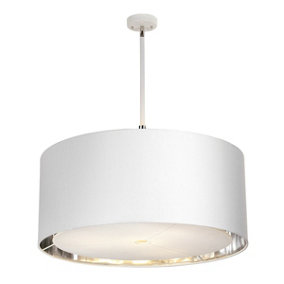 4 Bulb Ceiling Pendant Light Fitting White Highly Polished Nickel LED E27 60W