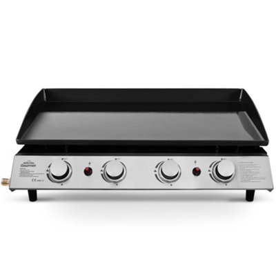 4 Burner Portable Gas Plancha 10kW BBQ Griddle, Stainless Steel - DG23