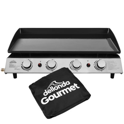 4 Burner Portable Gas Plancha 10kW BBQ Griddle, Supplied with PVC Cover ...