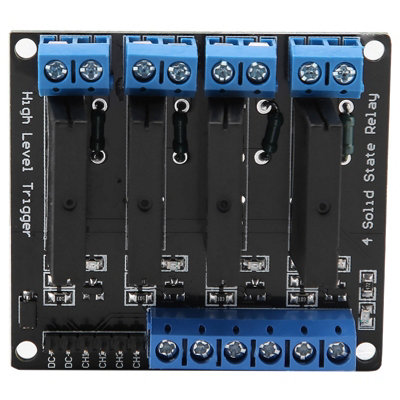 4 Channels Solid State Relay Module DC-AC 5V High Level Trigger with Fuse 2A