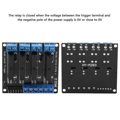 4 Channels Solid State Relay Module DC-AC 5V High Level Trigger with Fuse 2A