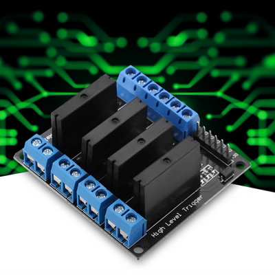 4 Channels Solid State Relay Module DC-AC 5V High Level Trigger with Fuse 2A