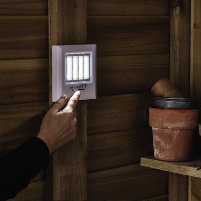 4-COB LED Light - Battery Powered Portable Wire Free Light with Dimmer for Wardrobes, Cupboards, Sheds, Garages & More