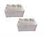 4 Compartment Set Of 2 Woven Storage Box Basket Bin Organiser Divider Home Office White, 33.5 x 23 x 16.5 cm