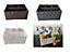 4 Compartment Woven Storage Box Basket Bin Organiser Divider Home Office White,33.5 x 23 x 16.5 cm